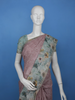 Dusty Rose Floral Design Tussar Silk Saree - Diadem