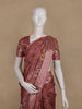 Dusty Rose Floral Design Tussar Silk Saree
