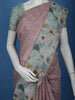 Dusty Rose Floral Design Tussar Silk Saree - Diadem
