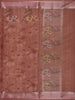 Dusty Rose Floral Design Tussar Silk Saree