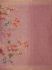 Dusty Rose Floral Printed Cotton Saree with Subtle Golden Zari Border