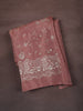 Dusty Rose Floral Zari Embroidered Design Tissue Unstitched Salwar Material with Dupatta