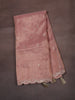 Dusty Rose Floral Zari Embroidered Design Tissue Unstitched Salwar Material with Dupatta