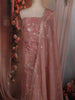 Dusty Rose Floral Zari Embroidered Design Tissue Unstitched Salwar Material with Dupatta