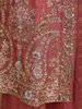 Dusty Rose Floral and Sequins Embroidered Georgette Palazzo Suit