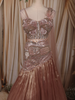 Dusty Rose Gold Heavy Sequins and Beads Embroidered Design Mermaid Tissue Party Lehenga