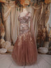 Dusty Rose Gold Heavy Sequins and Beads Embroidered Design Mermaid Tissue Party Lehenga