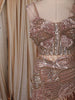 Dusty Rose Gold Heavy Sequins and Beads Embroidered Design Mermaid Tissue Party Lehenga
