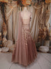 Dusty Rose Gold Heavy Sequins and Beads Embroidered Design Mermaid Tissue Party Lehenga