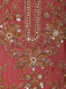 Dusty Rose Heavy Sequins and Beads Embroidered Design Tissue Organza Fancy Palazzo Suit with Matching Dupatta