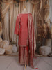 Dusty Rose Heavy Sequins and Beads Embroidered Design Tissue Organza Fancy Palazzo Suit with Matching Dupatta