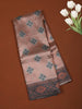 Dusty Rose Ikat Zari Woven Design Art Silk Saree with Contrast Zari Border
