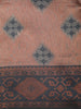 Dusty Rose Ikat Zari Woven Design Art Silk Saree with Contrast Zari Border