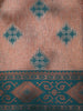 Dusty Rose Ikat Zari Woven Design Art Silk Saree with Contrast Zari Border