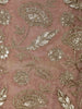 Dusty Rose Mauve Floral Zari Embroidered Design Tissue Silk Palazzo Suit with Dupatta