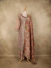 Dusty Rose Mauve Floral Zari Embroidered Design Tissue Silk Palazzo Suit with Dupatta