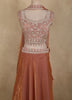Dusty Rose Pink Beads Embroidered Design Organza Palazzo Suit with Dupatta