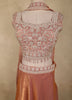 Dusty Rose Pink Beads Embroidered Design Organza Palazzo Suit with Dupatta