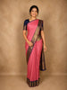 Dusty Rose Pink Butta Woven Design Art Silk Fancy Wear Saree with Contrast Border
