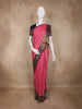 Dusty Rose Pink Butta Woven Design Art Silk Fancy Wear Saree with Contrast Border