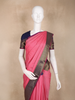 Dusty Rose Pink Butta Woven Design Art Silk Fancy Wear Saree with Contrast Border