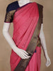 Dusty Rose Pink Butta Woven Design Art Silk Fancy Wear Saree with Contrast Border