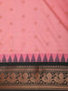 Dusty Rose Pink Butta Zari Woven Design Art Silk Fancy Wear Saree with Contrast Border