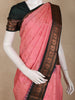 Dusty Rose Pink Butta Zari Woven Design Art Silk Fancy Wear Saree with Contrast Border