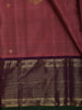 Dusty Rose Pink Butta Zari Woven Design Pure Kanchipuram Silk Saree with Contrast Zari Border