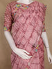 Dusty Rose Pink Checked Design Organza Saree