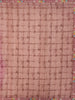Dusty Rose Pink Checked Design Organza Saree