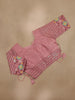 Dusty Rose Pink Checked Design Organza Saree
