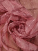 Dusty Rose Pink Checked Design Organza Saree