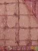 Dusty Rose Pink Checked Design Organza Saree