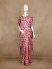 Dusty Rose Pink Checked Design Organza Saree