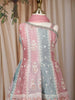 Dusty Rose Pink Embroidered Design Georgette Kids Palazzo Suit