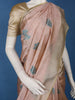 Dusty Rose Pink Floral Butta Design Semi Tussar Silk Saree