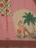 Dusty Rose Pink Floral Design Pure Tussar Saree