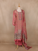 Dusty Rose Pink Floral Design Synthetic Salwar Suit