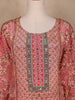Dusty Rose Pink Floral Design Synthetic Salwar Suit