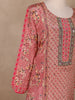 Dusty Rose Pink Floral Design Synthetic Salwar Suit