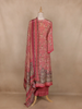 Dusty Rose Pink Floral Design Synthetic Salwar Suit