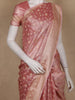 Dusty Rose Pink Floral Designed Banarasi Silk Saree