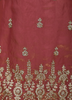 Dusty Rose Pink Floral Embroidered and Stone Embellished Design Organza Palazzo Suit