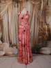 Dusty Rose Pink Floral Printed Design Chiffon Lehenga with Attached Dupatta