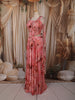Dusty Rose Pink Floral Printed Design Chiffon Lehenga with Attached Dupatta