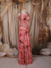 Dusty Rose Pink Floral Printed Design Chiffon Lehenga with Attached Dupatta
