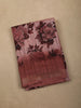 Dusty Rose Pink Floral Printed Design Crepe Saree