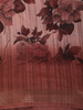 Dusty Rose Pink Floral Printed Design Crepe Saree