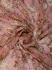 Dusty Rose Pink Floral Printed Design Georgette Fancy Saree with Scalloped Border